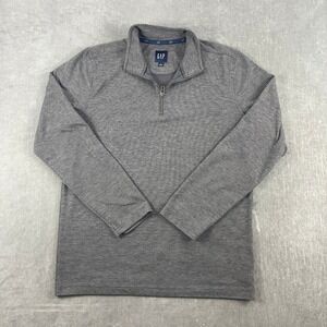 Gap Men S Gray Light Pullover 1/4 Zip Mock Neck Stretch Long Sleeve GP006462